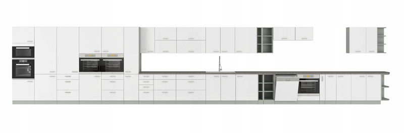 Szafka kuchenna BIANCA 60x60 GN-72 2F (90°) BIAŁY POŁYSK/SZARY PLATYNOWY