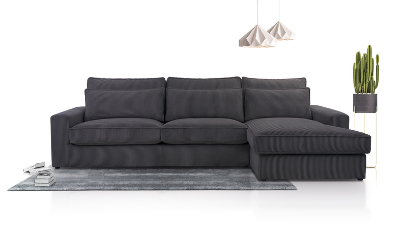 Narożnik do salonu CLEO MINI (COBRA) 276 cm, Nowoczesny, Rogówka