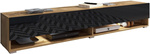 Szafka RTV Lowboard A 180cm DĄB WOTAN / CZARNY POŁYSK