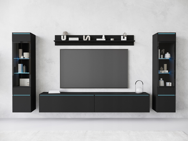 Meblościanka Zestaw mebli VERA II salon Czarny Grafit