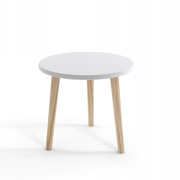 Stolik kawowy BOHO ława, drewniane nogi RÓŻ