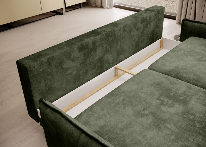 Sofa z funkcją spania GLOSSY 223 cm, Automat, Pojemnik, Sprężyny