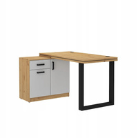 Meble biurowe MALTA 140 biurko komoda JASNY SZARY / DĄB ARTISAN
