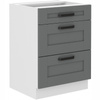 Szafka kuchenna dolna LUNA 60 D 3S BB DUST GREY / BIAŁY MAT