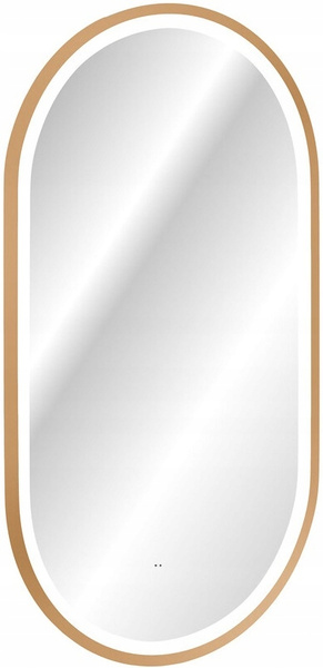 Lustro łazienkowe LED w ramie, Meble łazienkowe APOLLO Złoty