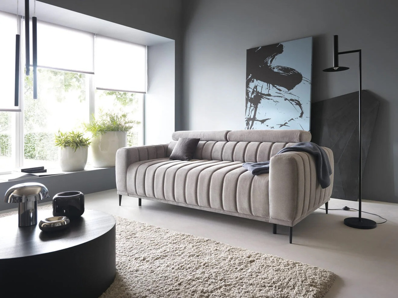 Sofa z funkcją spania GANDI C 227 cm, System włoski, Zagłówki