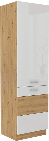 Szafka kuchenna wysoka, słupek 60 DK-210 2F DĄB ARTISAN BIAŁY POŁYSK, Meble Kuchenne ARTISAN 