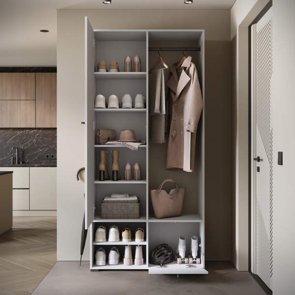 Garderoba DINO, lustro, wieszak BIAŁA