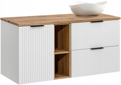 Meble łazienkowe ADEL, Zestaw meblowy 120cm BIAŁY / DĄB WOTAN