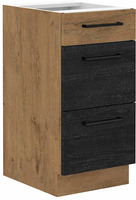 Szafka kuchenna dolna VIGO 40 D 3S BB DARK WOOD / DĄB LANCELOT