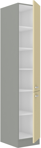 Szafka kuchenna słupek KARMEN 40 DK-210 2F KREM POŁYSK / SZARY PLATYNOWY