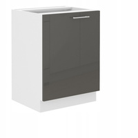 Szafka kuchenna dolna LARA 60 D 1F BB BIAŁY/GRAFIT POŁYSK