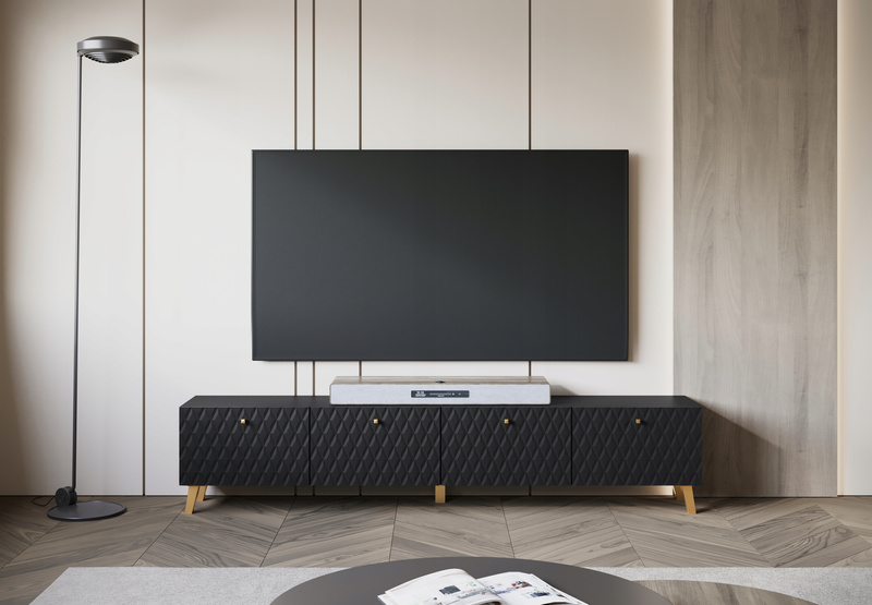 Szafka RTV PHUKET 190 Czarny Grafit Romby