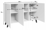 Komoda PHUKET 120 Czarny Grafit Jodełka
