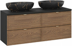 Zestaw mebli 120cm, blat umywalki Meble łazienkowe TALIA Dąb Casella/Czarny