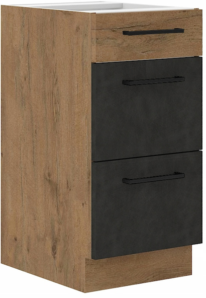 Szafka kuchenna dolna VIGO 40 D 3S BB DARK WOOD / DĄB LANCELOT