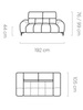 Sofa PLAZA S 2 192 cm, Nowoczesna, Wygodna Kanapa, Zagłówki