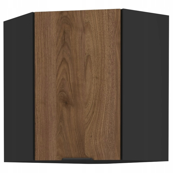 Szafka kuchenna górna MONZA 60x60 GN-72 1F (45°) ORZECH OKAPI / CZARNY MAT