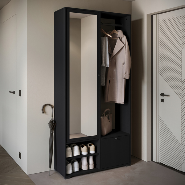 Garderoba DINO, lustro, wieszak KASZMIROWY BEŻ