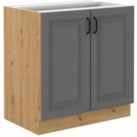 Szafka kuchenna dolna STILO 80 D 2F BB DUSTGREY/DĄB ARTISAN