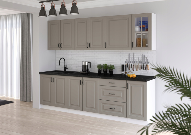 Szafka kuchenna górna narożna STILO 60x60 GN-90 (90°) 2F CLAYGREY/BIAŁY MAT