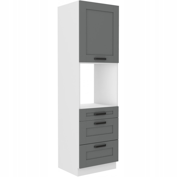 Szafka kuchenna słupek LUNA 60 DPS-210 3S 1F DUST GREY / BIAŁY MAT
