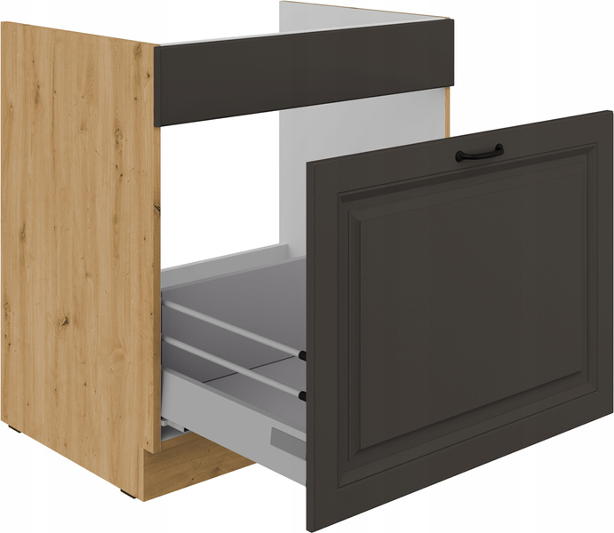 Szafka kuchenna dolna STILO 80 ZL 1S BB GRAFIT MAT/DĄB ARTISAN