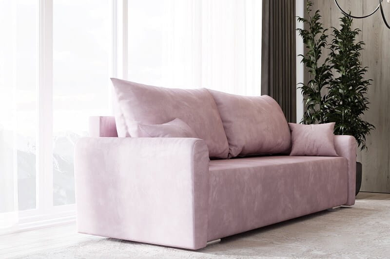 Sofa rozkładana NINA 224 cm, Kanapa z funkcją spania, Pojemnik