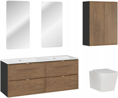 Zestaw mebli umywalka lustra misa Meble łazienkowe TALIA Dąb Casella/Czarny