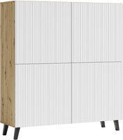 Komoda PHUKET 120x120 Dąb Artisan / Biały Drobne Ryfle