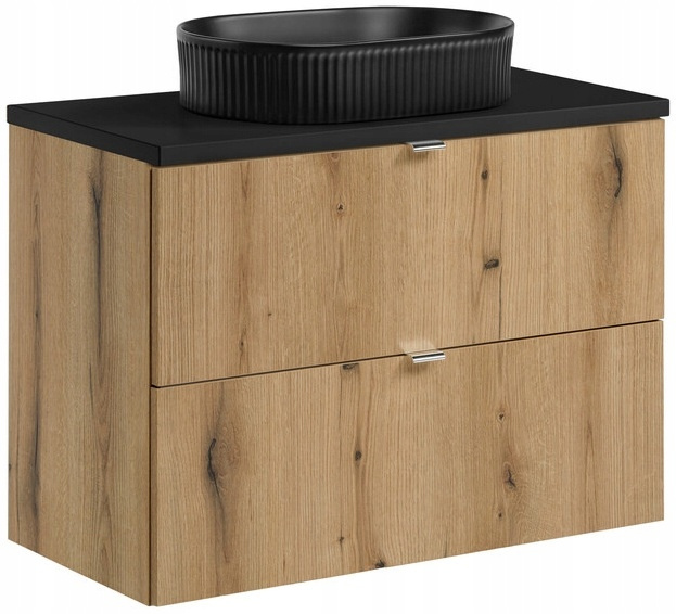 Zestaw meblowy 80cm, blat, umywalka, Meble łazienkowe NOVA Dąb Coast Evoke
