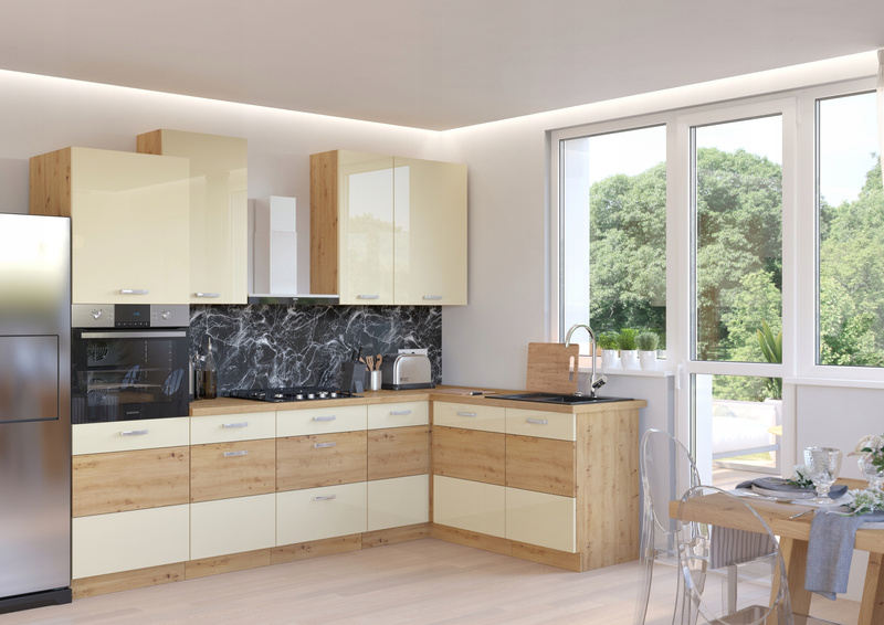 Szafka kuchenna ARTISAN 60 DKS-210 3S 1F KREM POŁYSK / DĄB ARTISAN