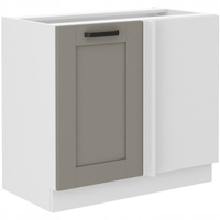 Szafka kuchenna dolna narożna LUNA 105 DN 1F BB CLAY GREY / BIAŁY MAT