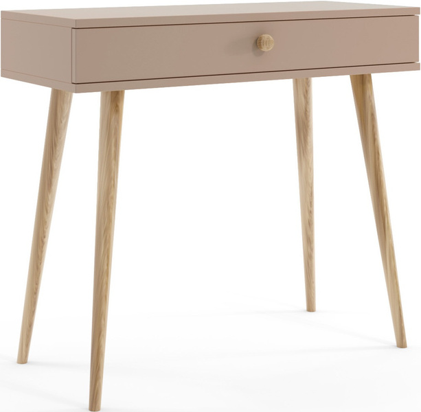 Konsola BOHO z szufladą, drewniane nogi MACCHIATO