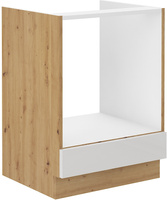 Szafka kuchenna dolna pod zabudowę piekarnika 60 D GAZ BB DĄB ARTISAN BIAŁY POŁYSK, Meble Kuchenne ARTISAN