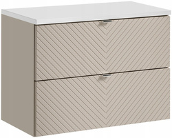 Zestaw meblowy 80cm z blatem, szuflady, Meble łazienkowe VIVA Kaszmir/Biały