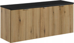 Zestaw meblowy 140cm z blatem, Meble łazienkowe NOVA Dąb Coast Evoke/Czarny
