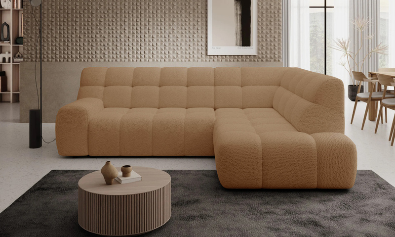Nowoczesny Narożnik COCOON L 267 cm, Elektryczny wysuw siedziska