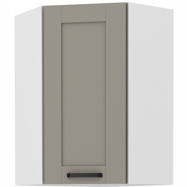 Szafka kuchenna górna narożna LUNA 60x60 GN-90 (45°) 1F CLAY GREY/BIAŁY MAT