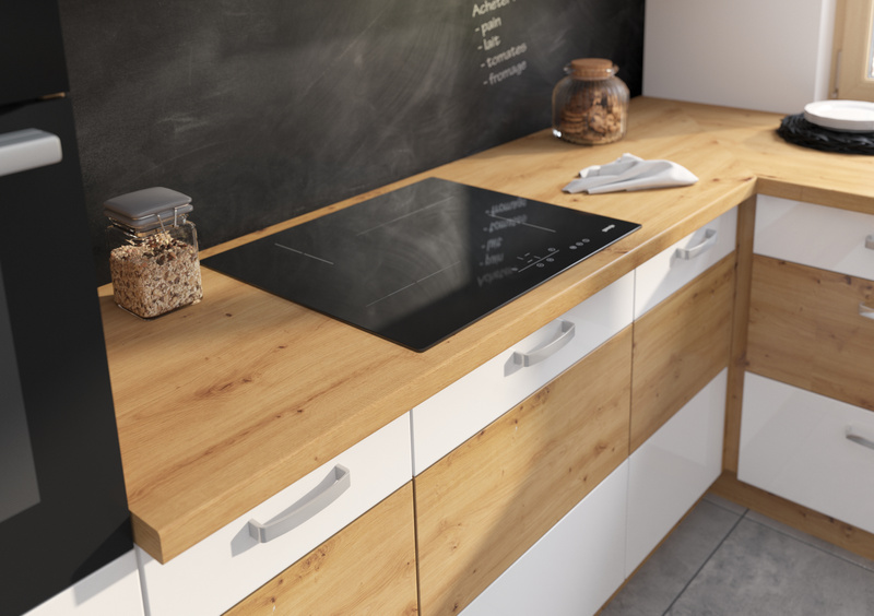 Szafka kuchenna wysoka, słupek 40 DK-210 2F DĄB ARTISAN BIAŁY POŁYSK, Meble Kuchenne ARTISAN 