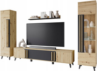 dąb artisan || czarny grafit