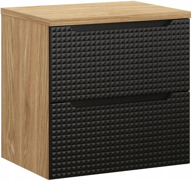 Zestaw meblowy 60cm z blatem, Meble łazienkowe LUXOR Dąb Olejowany / Czarny