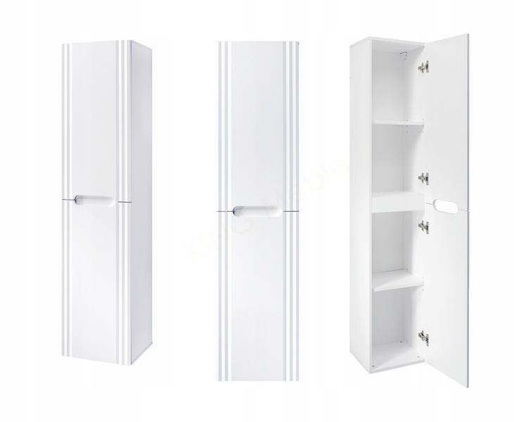 Meble łazienkowe FIJI WHITE 80, Umywalka nablatowa, Lustro, Lampka LED