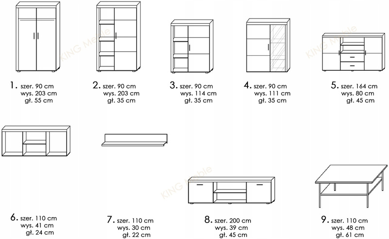 Regał SAMBA 2, Regał 90cm, San Marino / Crem