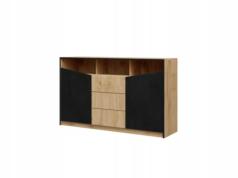Komoda ASTON 3, Meble do Sypialni ASTON, Dąb Odwieczny / Czarny