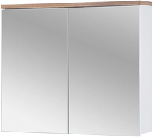 Szafka z lustrem 841 80cm, Meble łazienkowe BALI Dąb Craft / Biały Połysk