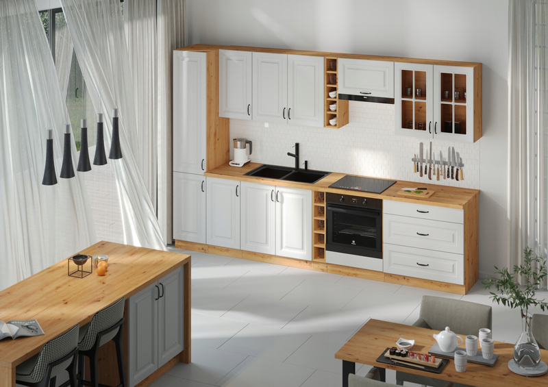 Szafka kuchenna STILO 40 DK-210 2F BIAŁY MAT/DĄB ARTISAN