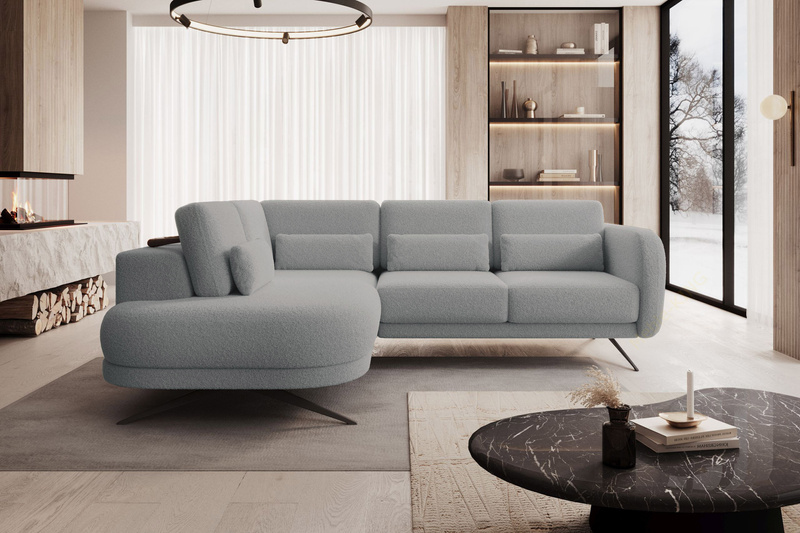 Narożnik ILUSIO L 248 cm, Elektryczny wysuw siedziska, Regulacja Oparć