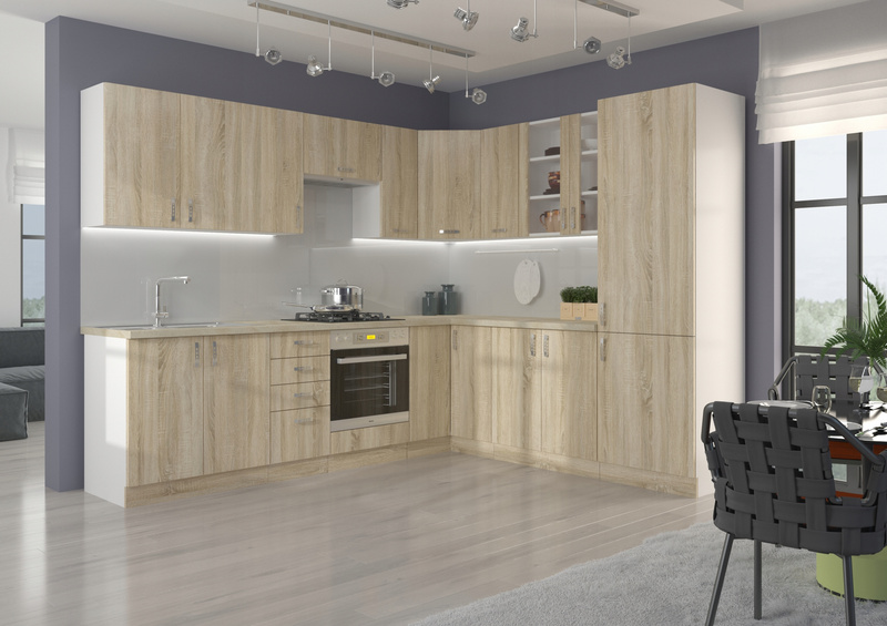 Szafka kuchenna dolna narożna SARA 89x89 DN 1F BB DĄB SONOMA/BIAŁY