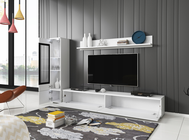 Meblościanka VERA I Zestaw Mebli Biały / Biały Połysk